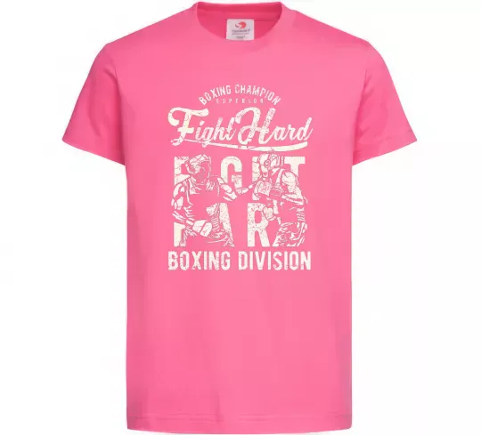 Детская футболка Fight Hard boxing division Ярко-розовый фото