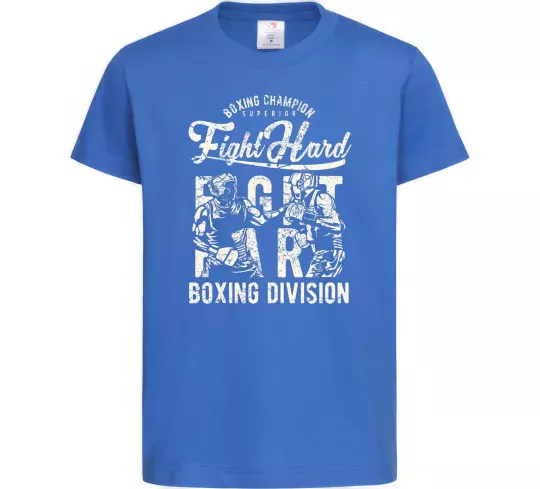 Детская футболка Fight Hard boxing division Ярко-синий фото