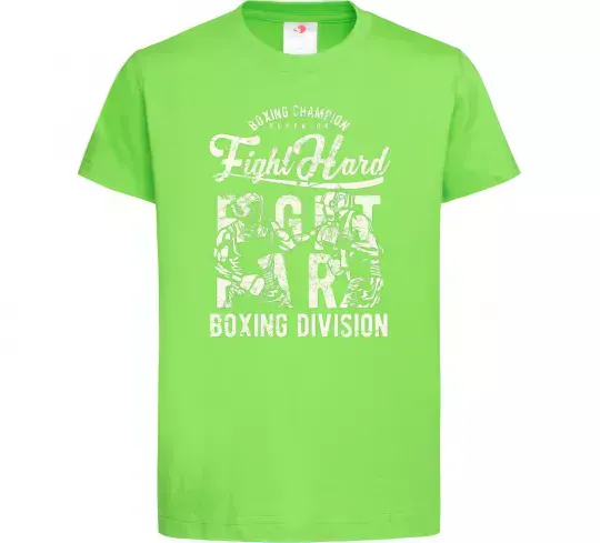 Детская футболка Fight Hard boxing division Лаймовый фото