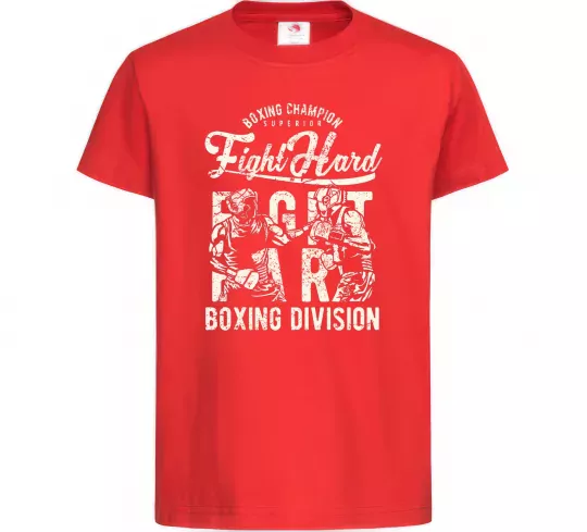 Детская футболка Fight Hard boxing division Красный фото