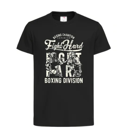 Дитяча футболка Fight Hard boxing division Чорний фото