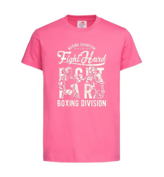 Дитяча футболка Fight Hard boxing division Яскраво-рожевий фото