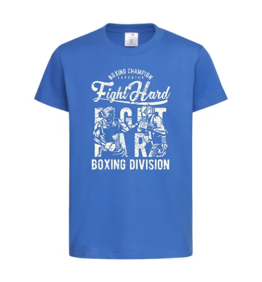 Дитяча футболка Fight Hard boxing division Яскраво-синій фото
