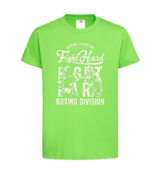 Дитяча футболка Fight Hard boxing division Лаймовий фото