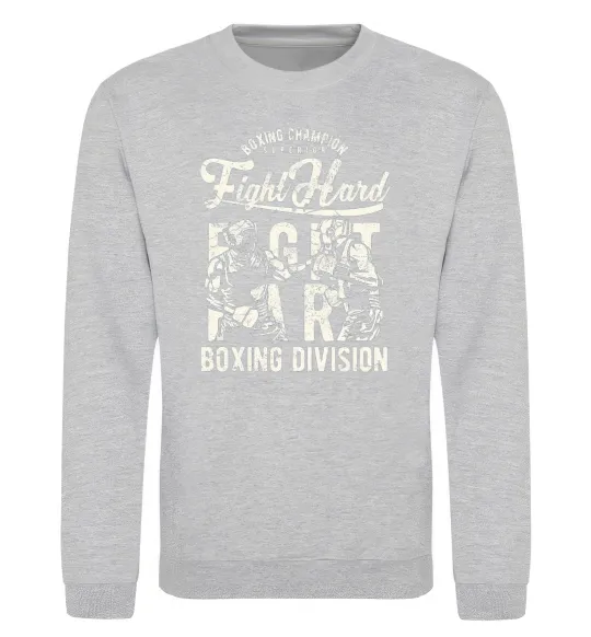 Свитшот Fight Hard boxing division Серый меланж фото