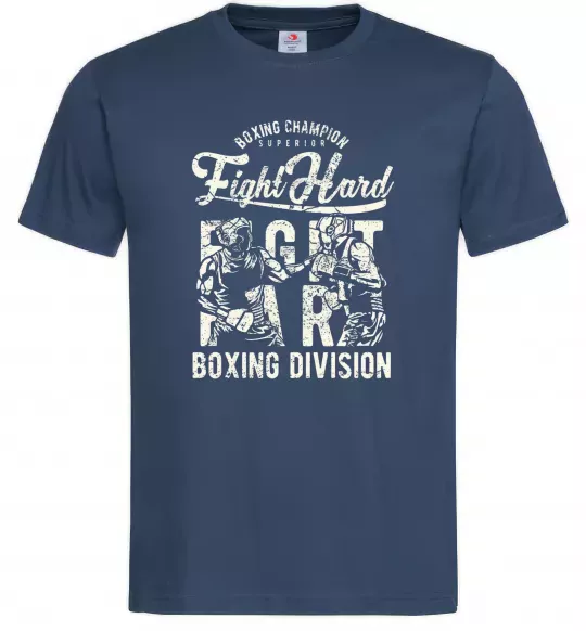 Мужская футболка Fight Hard boxing division Темно-синий фото