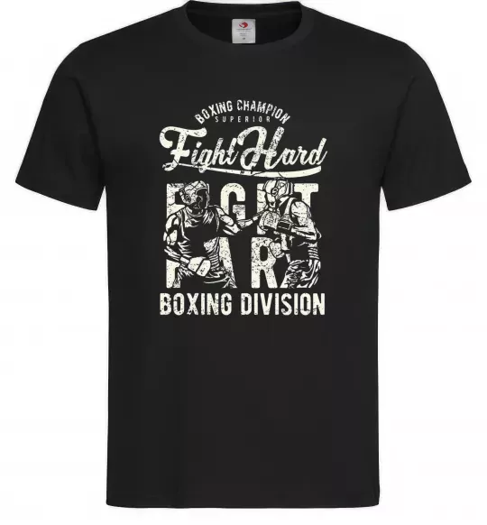 Мужская футболка Fight Hard boxing division Черный фото