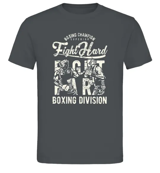 Мужская футболка Fight Hard boxing division Графит фото