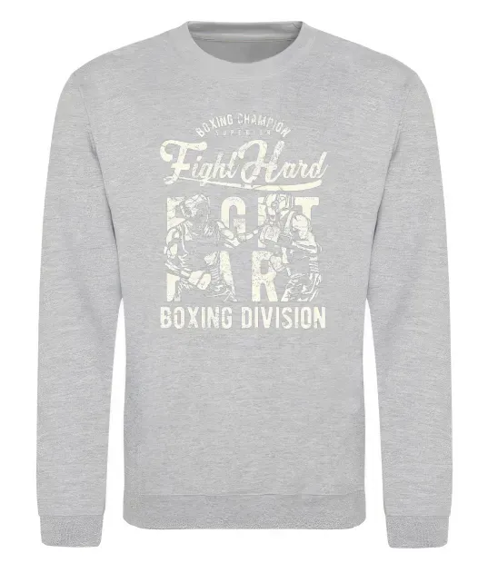 Світшот Fight Hard boxing division Сірий меланж фото