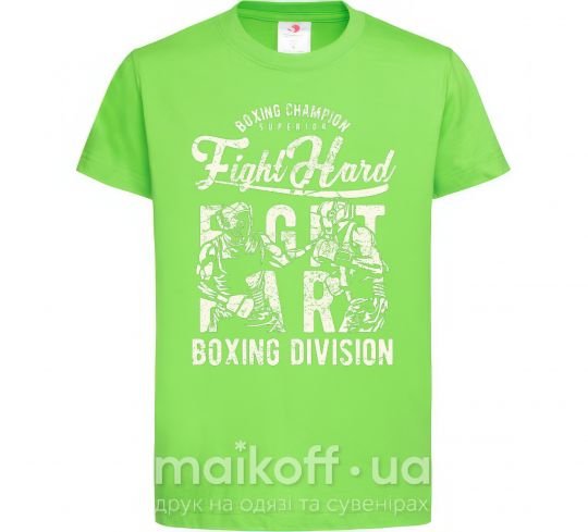 Детская футболка Fight Hard boxing division Лаймовый фото