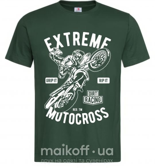 Мужская футболка Extreme Motocross Темно-зеленый фото
