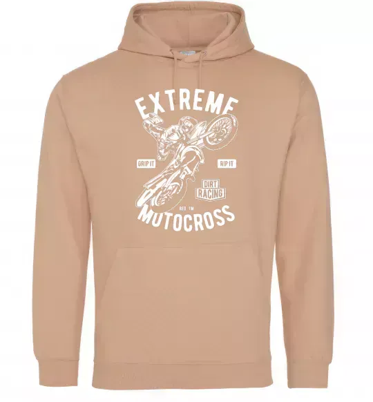Мужская толстовка (худи) Extreme Motocross Песочный фото