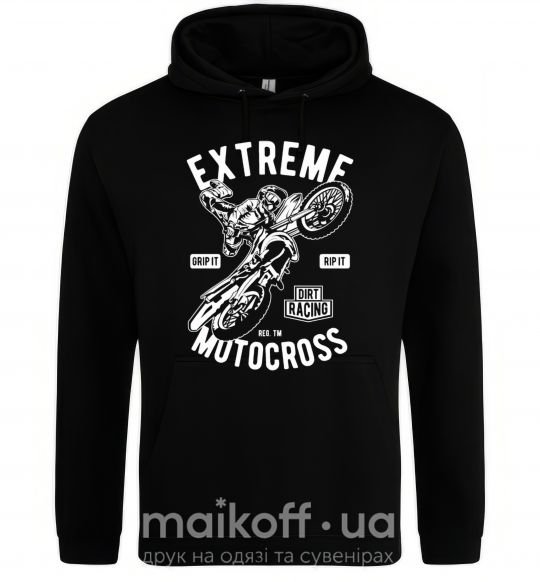 Чоловіча толстовка (худі) Extreme Motocross Чорний фото