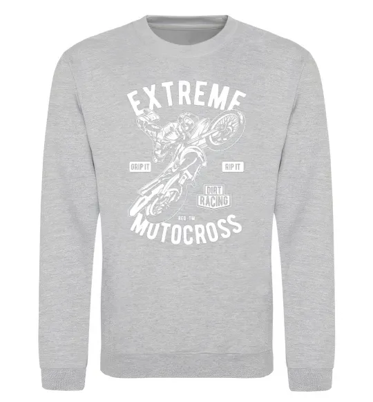 Світшот Extreme Motocross Сірий меланж фото