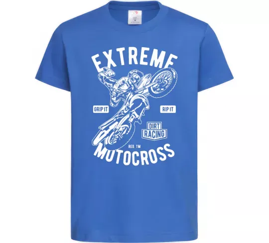 Детская футболка Extreme Motocross Ярко-синий фото