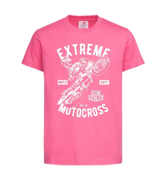 Детская футболка Extreme Motocross Ярко-розовый фото
