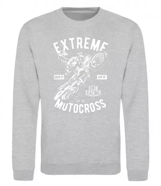 Світшот Extreme Motocross Сірий меланж фото