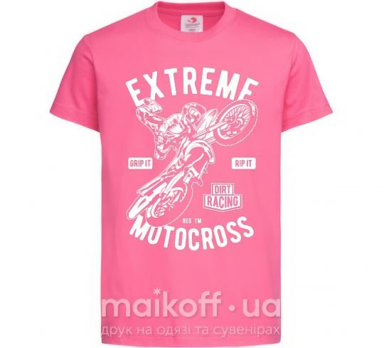 Дитяча футболка Extreme Motocross Яскраво-рожевий фото