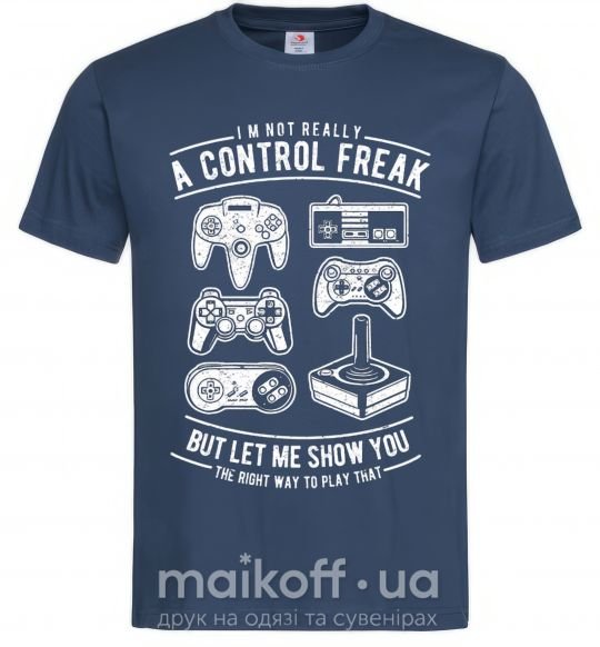 Чоловіча футболка A Control Freak Темно-синій фото
