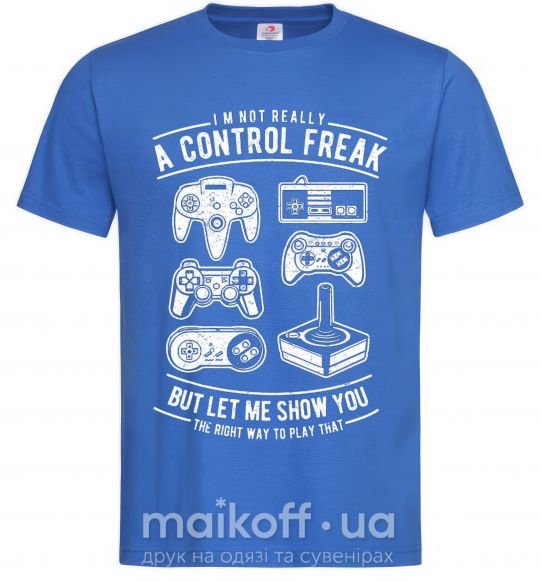 Чоловіча футболка A Control Freak Яскраво-синій фото