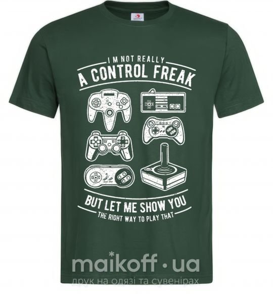 Чоловіча футболка A Control Freak Темно-зелений фото