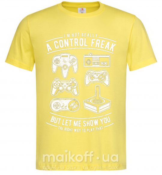 Чоловіча футболка A Control Freak Лимонний фото