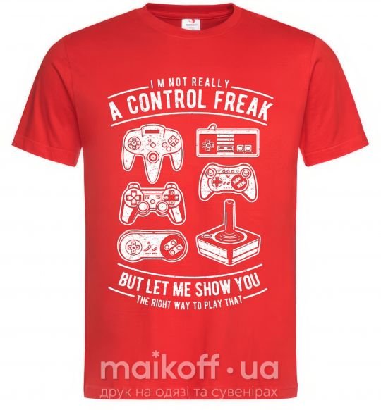 Чоловіча футболка A Control Freak Червоний фото