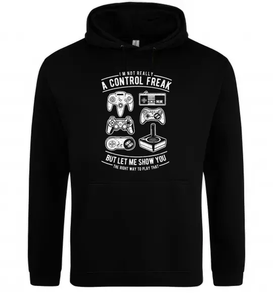 Мужская толстовка (худи) A Control Freak Черный фото