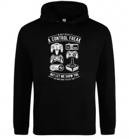 Чоловіча толстовка (худі) A Control Freak Чорний фото