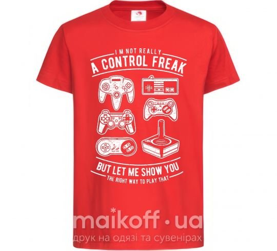 Дитяча футболка A Control Freak Червоний фото