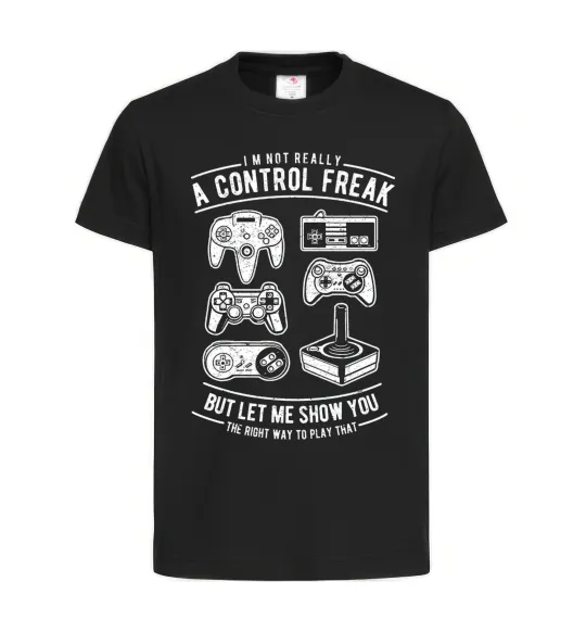 Детская футболка A Control Freak Черный фото