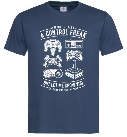 Чоловіча футболка A Control Freak Темно-синій фото