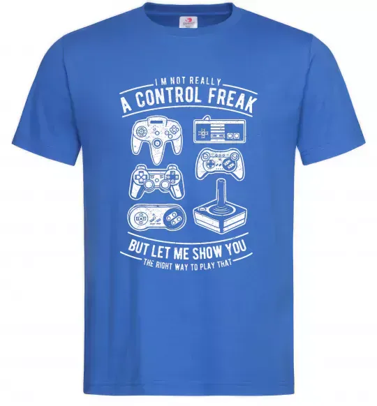 Чоловіча футболка A Control Freak Яскраво-синій фото