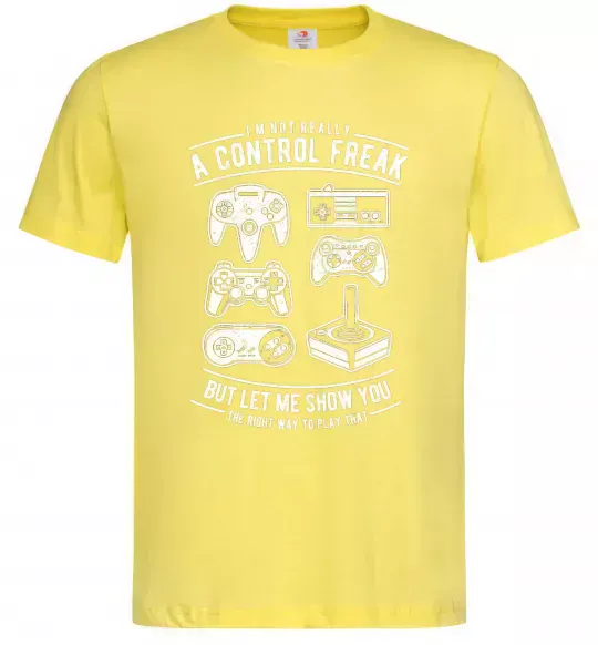 Чоловіча футболка A Control Freak Лимонний фото