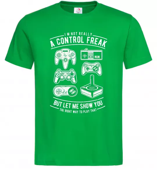 Чоловіча футболка A Control Freak Зелений фото