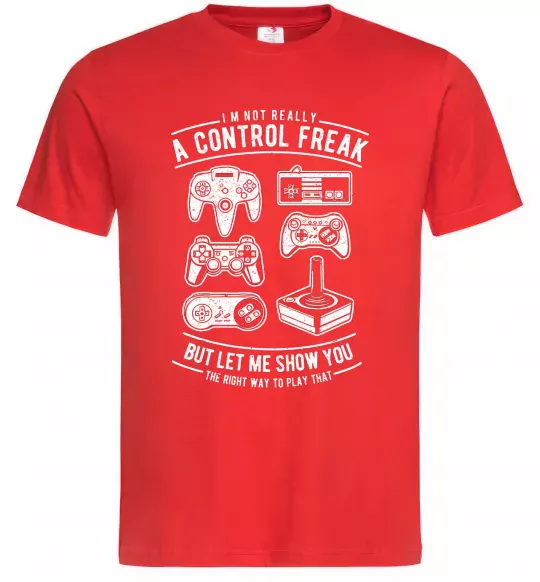 Чоловіча футболка A Control Freak Червоний фото