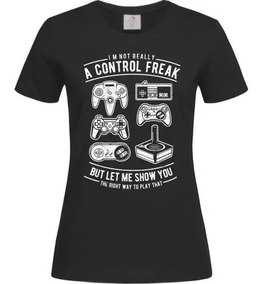Женская футболка A Control Freak Черный фото