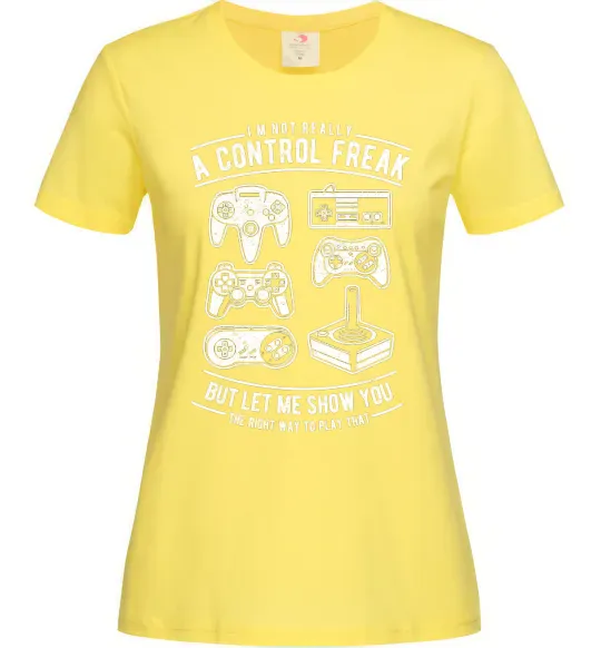 Женская футболка A Control Freak Лимонный фото