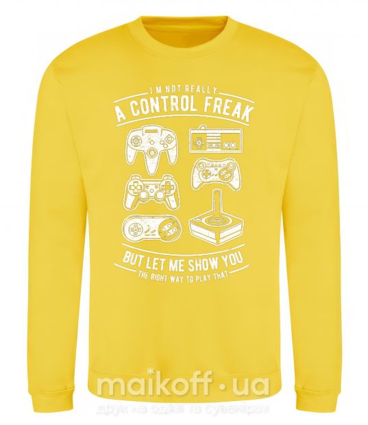 Світшот A Control Freak Сонячно жовтий фото
