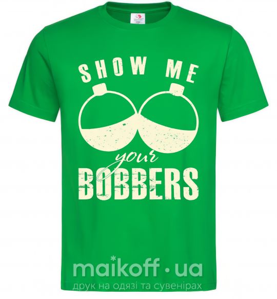 Мужская футболка Show me your bobbers Зеленый фото