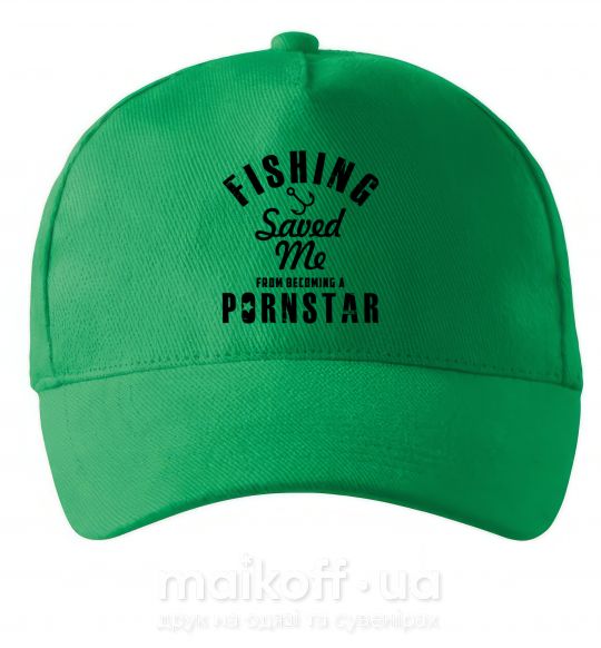 Кепка Fishing save me from becoming a pornstar Зеленый фото