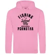 Мужская толстовка (худи) Fishing save me from becoming a pornstar Розовый фото