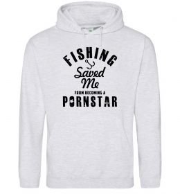 Чоловіча толстовка (худі) Fishing save me from becoming a pornstar Чоловіча толстовка (худі) Fishing save me from becoming a pornstar