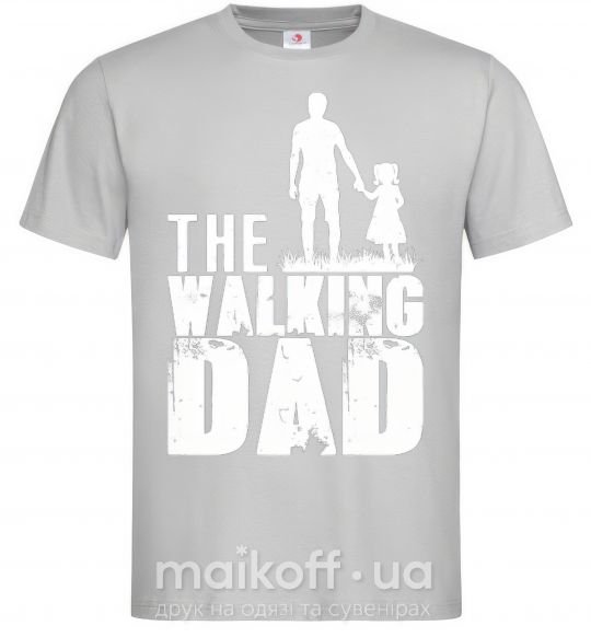 Мужская футболка The walking dad Серый фото