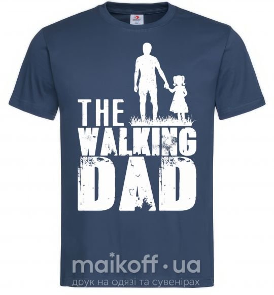 Мужская футболка The walking dad Темно-синий фото