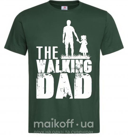 Мужская футболка The walking dad Темно-зеленый фото