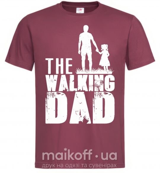 Чоловіча футболка The walking dad Бордовий фото