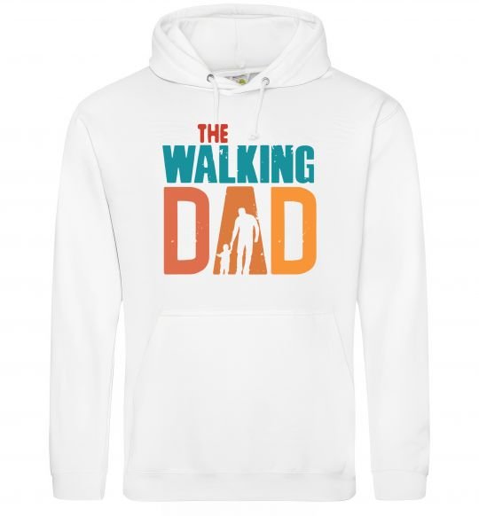 Мужская толстовка (худи) The walking dad Белый фото