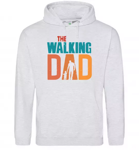 Мужская толстовка (худи) The walking dad Серый меланж фото