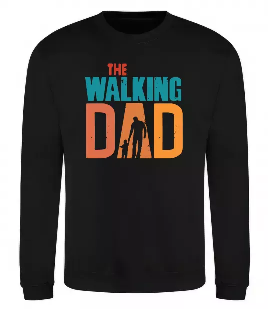 Світшот The walking dad Чорний фото
